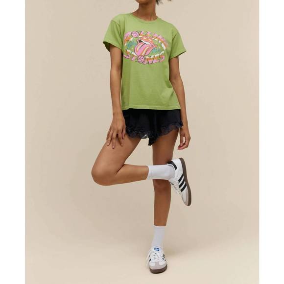NEW DAYDREAMER rolling stones tumbling dice tour tee in matcha - Picture 2 of 4